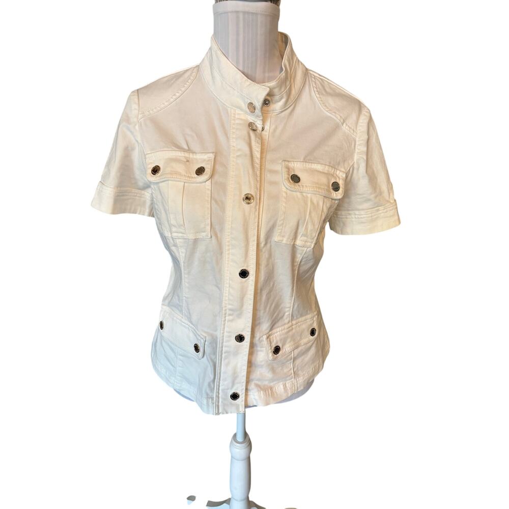 White House Black Market White Utility Safari Jacket Size 6